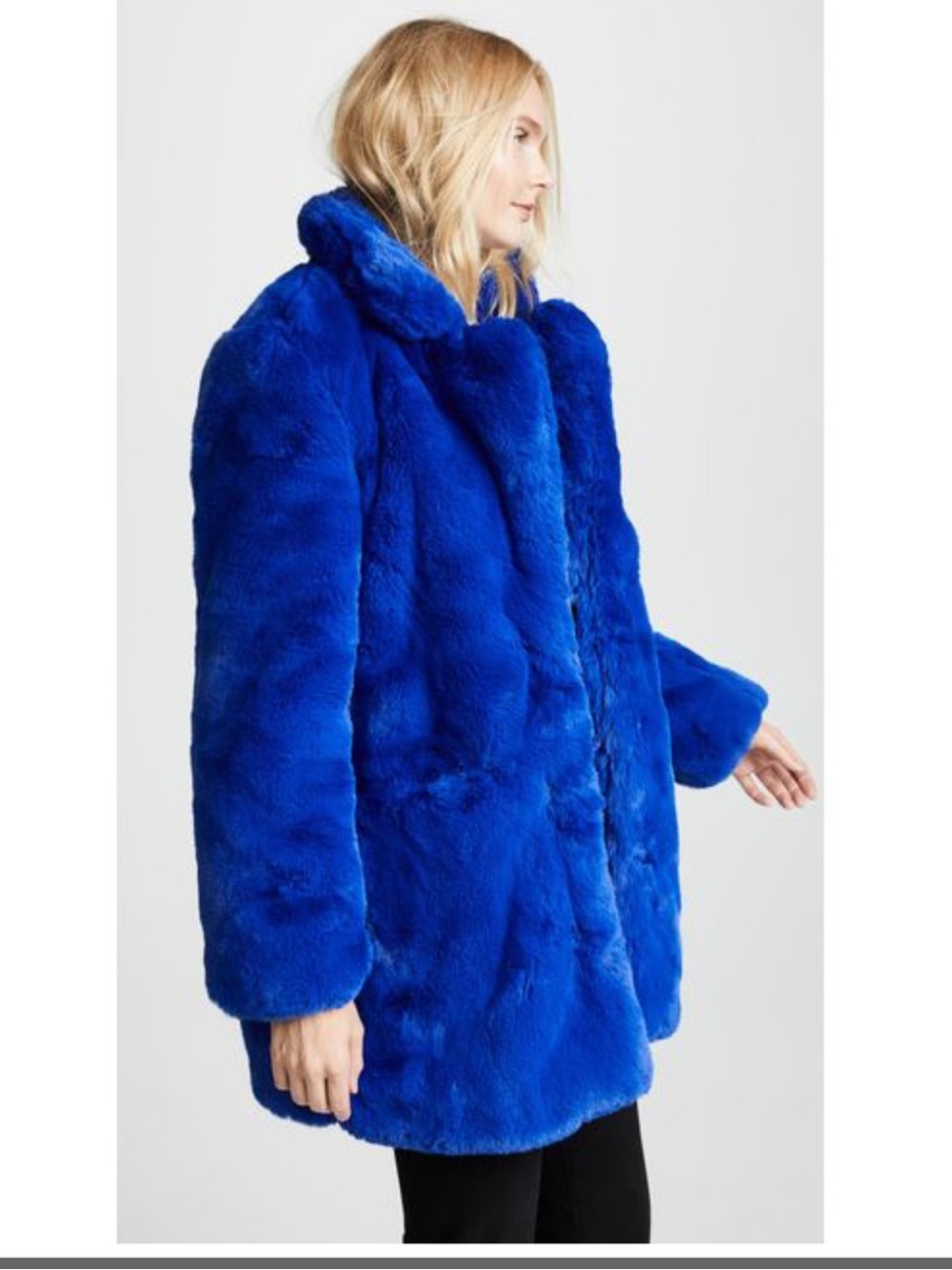 NWOT Apparis Cobalt Blue Plush Faux Fur Coat